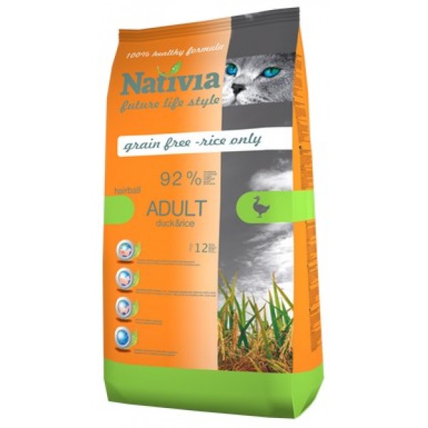 Nativia Adult Hairball - Duck&rice 1,5 kg